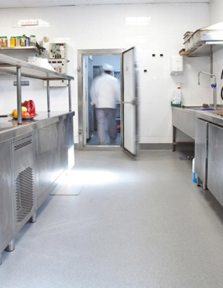Suelo Vinílico Antideslizante Cocina Industrial Gris SS-12353
