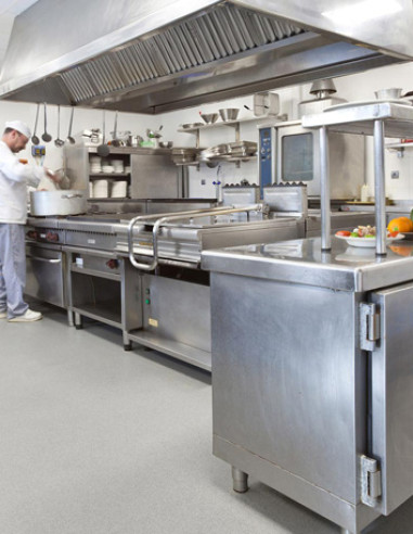 Suelo Vinílico Antideslizante Cocina Industrial Gris SS-12353