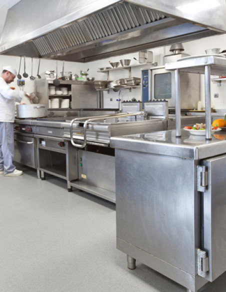Suelo Vinílico Antideslizante Cocina Industrial Gris SS-12353