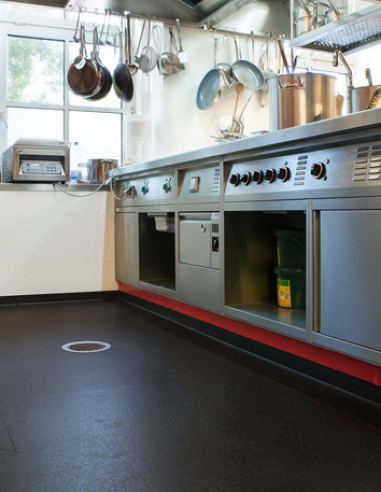 Suelo Vinílico Antideslizante Cocina Industrial Negro SS-12301