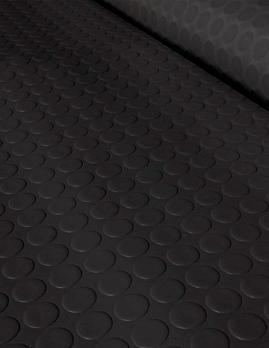 Suelo Caucho Círculos Negro 3 mm
