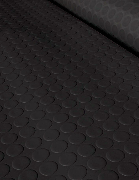 Suelo Caucho Círculos Negro 3 mm