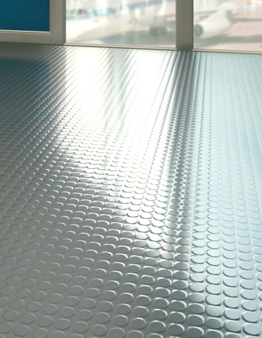 Suelo Caucho Círculos Gris 3 mm