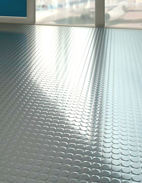 Suelo Caucho Círculos Gris 3 mm