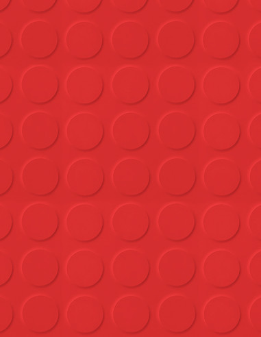 Suelo Caucho Círculos Rojo 3 mm