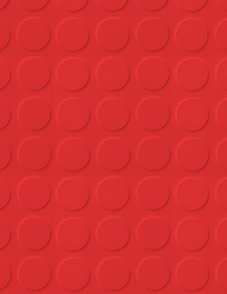 Suelo Caucho Círculos Rojo 3 mm