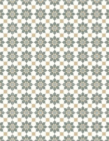 Suelo Vinílico Hidráulico Estrella Verde y Beige 510M