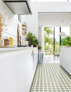 Suelo Vinílico Hidráulico Estrella Verde y Beige 510M 2 Suelo Vinílico Hidráulico Estrella Verde y Beige 510M 2