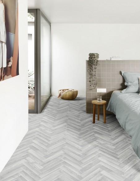 Suelo Vinílico Roble Chevron Gris 907M