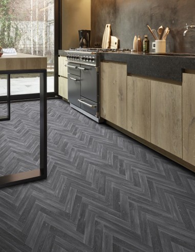 Suelo Vinílico Roble Chevron Negro 099D