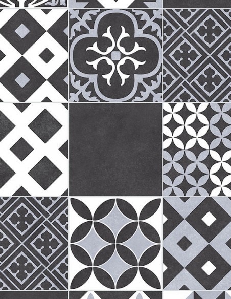 Suelo Vinílico Amadora Blanco y Negro 990D