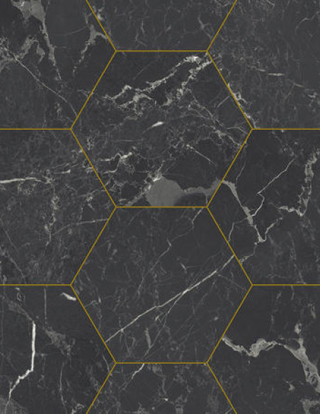 Suelo Vinílico Tarkett Iconik 260D Nero Marquine Hexagon Gold