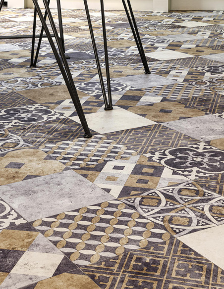 Suelo Vinílico Tarkett Iconik 260D Zaragoza Tile Indigo